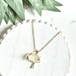 2/$30🌵 Gold Lightning Thunderstorm Cloud Rain Pendant Necklace Dainty Jewelry